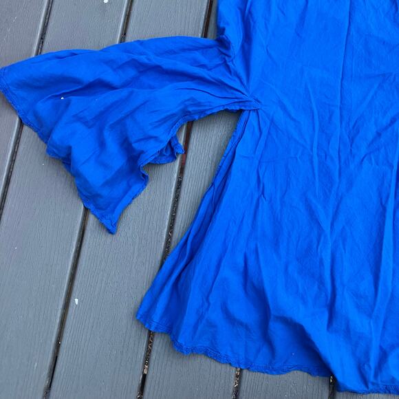 Luna Luz blue flare maxi peasant slit skirt - Picture 3 of 10